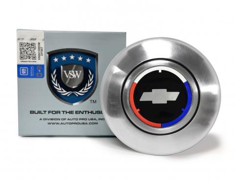 Auto Pro USA VSW Steering Wheel OE Series Horn Cap, Satin Horn Cap, Chevy Tri-Color Bow Tie STE1006-19S