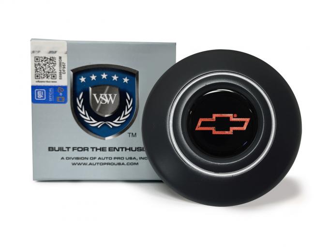 Auto Pro USA VSW Steering Wheel OE Series Horn Cap, Black Horn Cap, Chevy Red Bow Tie STE1008-19B