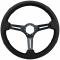 Auto Pro USA VSW S6 Sport Leather Steering Wheel ST3586BLK-BLK