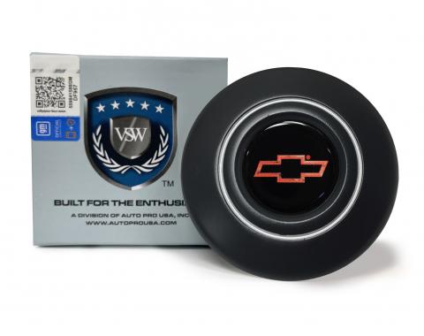 Auto Pro USA VSW Steering Wheel OE Series Horn Cap, Black Horn Cap, Chevy Red Bow Tie STE1008-19B