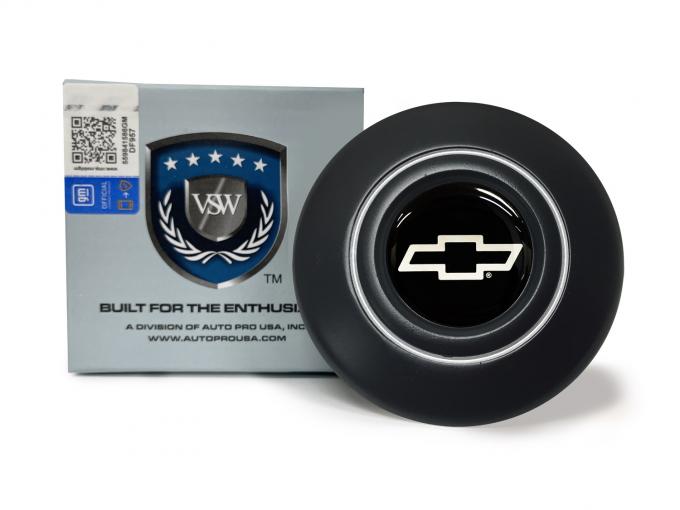 Auto Pro USA VSW Steering Wheel OE Series Horn Cap, Black Horn Cap, Chevy Silver Bow Tie STE1023-19B