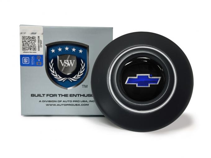 Auto Pro USA VSW Steering Wheel OE Series Horn Cap, Black Horn Cap, Chevy Blue Bow Tie STE1015-19B