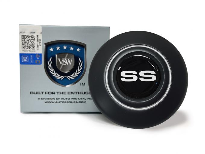Auto Pro USA VSW Steering Wheel OE Series Horn Cap, Black Horn Cap, Chevy Silver SS STE1007-19B