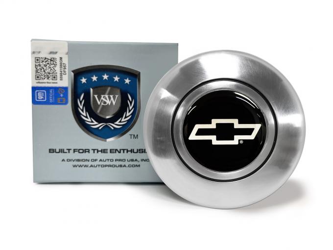 Auto Pro USA VSW Steering Wheel OE Series Horn Cap, Satin Horn Cap, Chevy Silver Bow Tie STE1023-19S