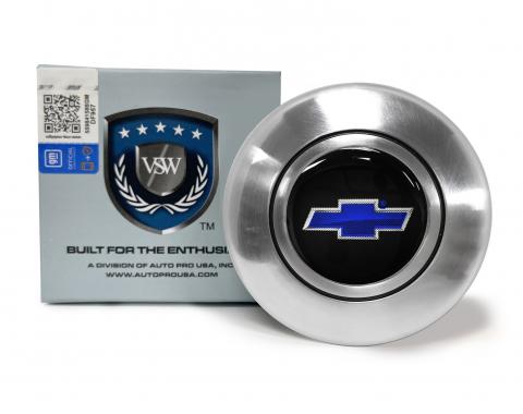 Auto Pro USA VSW Steering Wheel OE Series Horn Cap, Satin Horn Cap, Chevy Blue Bow Tie STE1015-19S