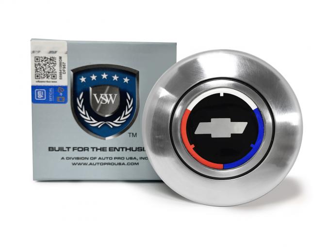Auto Pro USA VSW Steering Wheel OE Series Horn Cap, Satin Horn Cap, Chevy Tri-Color Bow Tie STE1006-19S