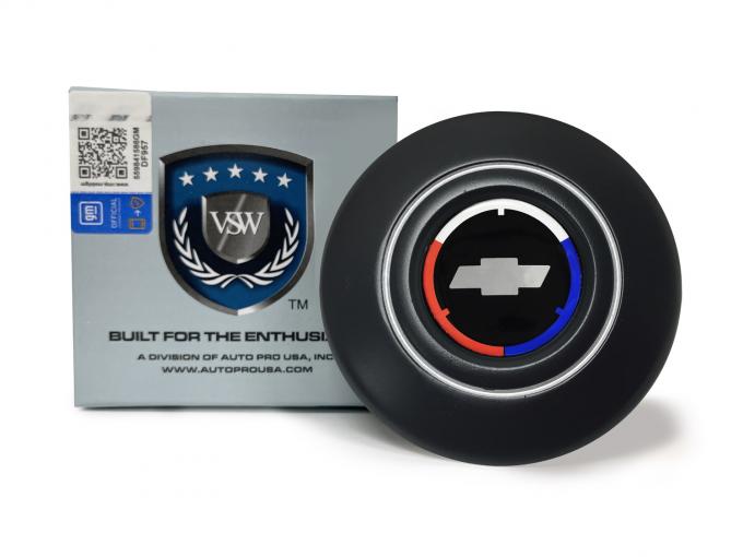 Auto Pro USA VSW Steering Wheel OE Series Horn Cap, Black Horn Cap, Chevy Tri-Color Bow Tie STE1006-19B