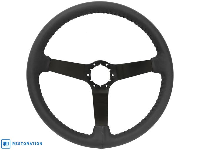 Auto Pro USA 1977-1982 Chevrolet Corvette VSW 6-Bolt OE Steering Wheel, Genuine Black Leather, 14 in. Diameter ST3029BLK