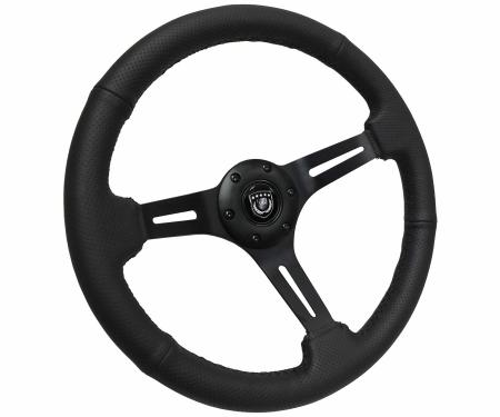 Auto Pro USA VSW S6 Sport Leather Steering Wheel ST3586BLK-BLK