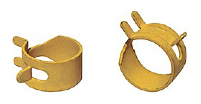 AMK 1971 Chevrolet Chevelle 4 piece Fuel Hoses - All 71, 72 (Exc 350 & 396/454) Flat Wound Spring Clamps (Yellow) G-5910