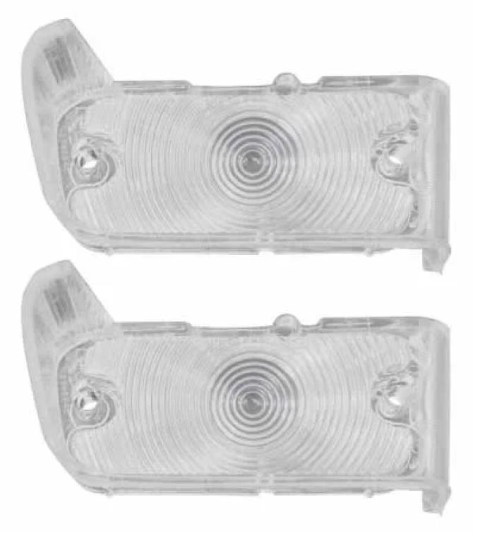 AMD Parking Lamp Lenses, Clear, LH/RH Pair, 67 Chevelle El Camino T-A4250C
