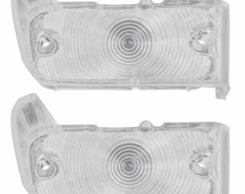 AMD Parking Lamp Lenses, Clear, LH/RH Pair, 67 Chevelle El Camino T-A4250C