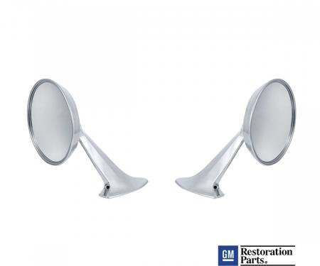 United Pacific Exterior Mirror Bundle w/Bowtie Logo for 1965-66 Chevy Passenger Car 110747