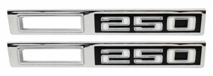 AMD Side Marker Bezels, Front, "250", LH/RH Pair, 69 Chevelle T-4605