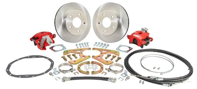 Classic Performance 11" Rear Disc Brake Wheel Kit w/ E-Brakes 58-64 Chevy Full Size, Red Calipers, 5 x 4.75 5864RWBK-E-R