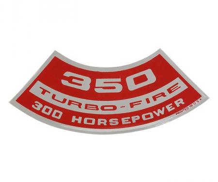 El Camino Air Cleaner Decal, Small Block 350 Turbo-Fire, 300 HP, 1969-1970