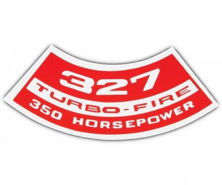 El Camino Air Cleaner Decal, Small Block, 327 Turbo-Fire, 350 HP, 1965