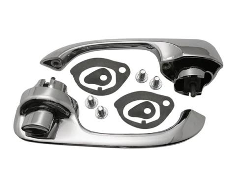 AMD Door Handle Assemblies, Outside, Front, LH/RH Set, 66-67 Chevelle El Camino GTO; 70-72 Monte Carlo T-4155
