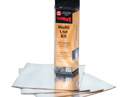 HushMat Multi Use Kit - Silver Foil with Self-Adhesive Butyl-4 Sheets 12" x 11" ea 3.7 sq ft 10151