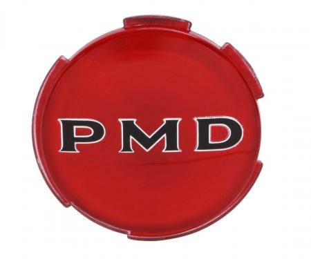 Trim Parts Pontiac Wheel Cover 2-3/4” Diameter W/Red Background "PMD" Emblem, Each 8203