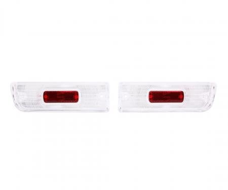Trim Parts 1964 Chevrolet Chevelle Back Up Light Lens W/Red Reflector, Pair A4225