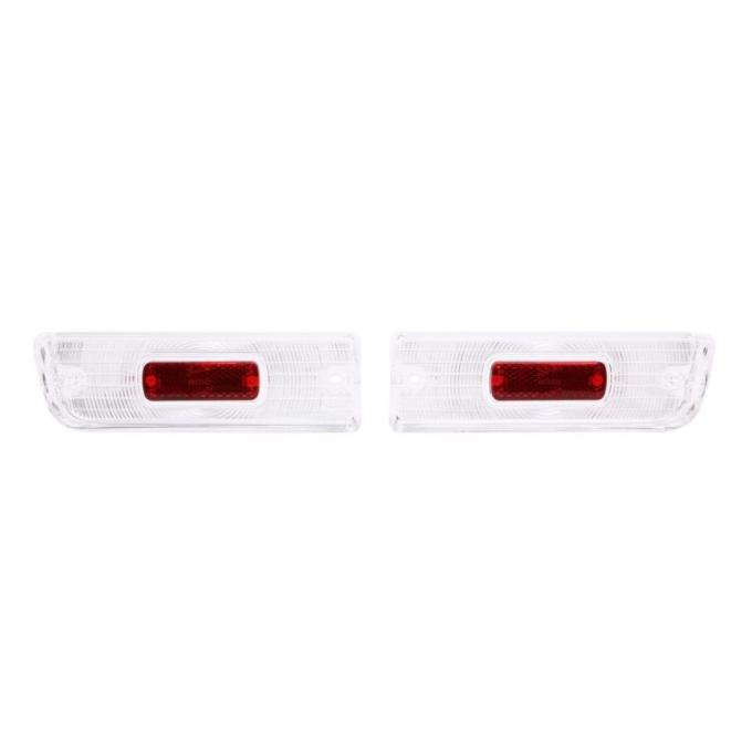 Trim Parts 1964 Chevrolet Chevelle Back Up Light Lens W/Red Reflector, Pair A4225