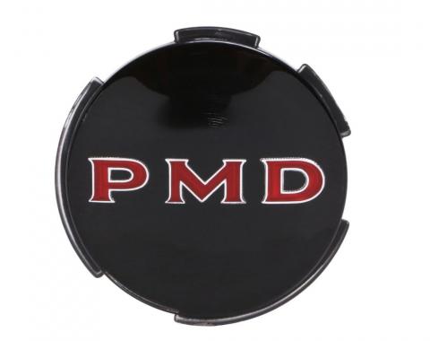Trim Parts Pontiac Wheel Cover 2-3/4” Diameter W/Black Background "PMD" Emblem, Each 8202