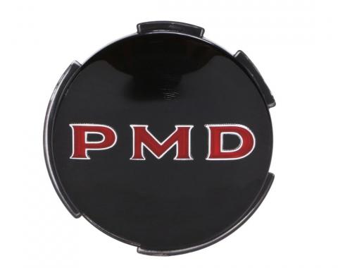 Trim Parts Pontiac Wheel Cover 2-3/4” Diameter W/Black Background "PMD" Emblem, Each 8202