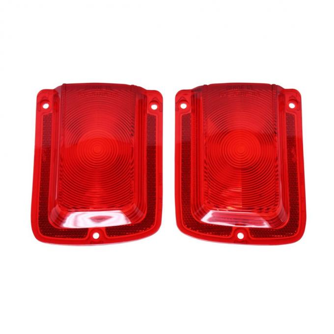 Trim Parts 1965 Chevrolet Chevelle Red Tail Light Lens W/O Chrome Trim, Pair A4206