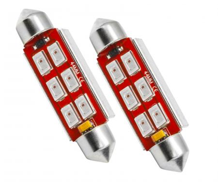 Oracle Lighting 44mm 6 LED 3-Chip Festoon Bulbs, Amber, Pair 5207-005