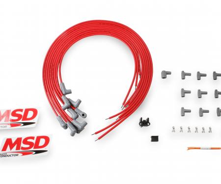 MSD Super Conductor 8.5mm Spark Plug Wire Set, 8 Cylinder 90° Plug/90° Cap 31229