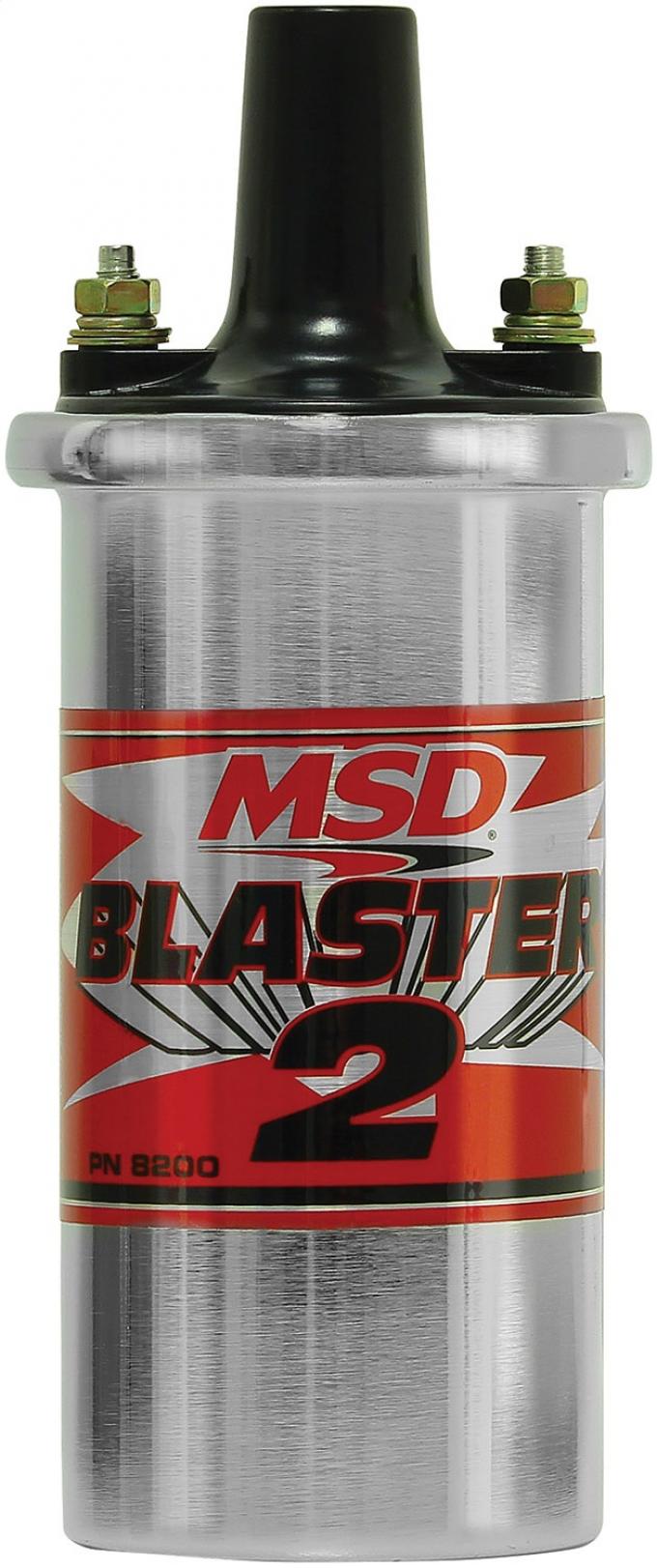 MSD Ignition Coil, Blaster 2 Series, Ballast Resistor, Chrome 8200MSD