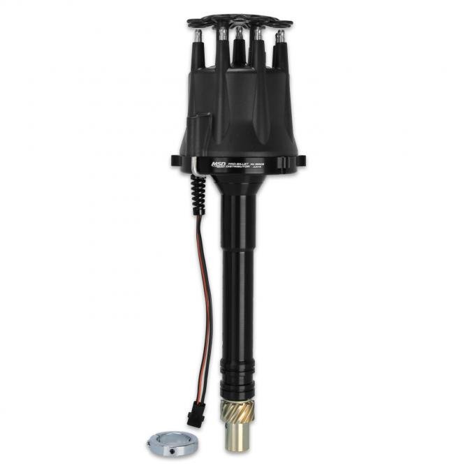 MSD Black Chevy V8 Pro-Billet Distributor w/ Locked-Out Timing & Bronze Gear 85505