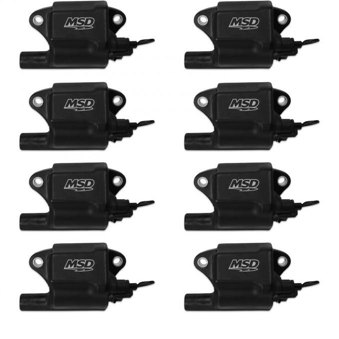 MSD Ignition Coil, Pro Power Series, GM LS2/LS7 Engines, Black, 8-Pack 828783