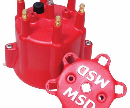 MSD Chevy 6 Cylinder HEI Distributor Cap w/Retainer 8014