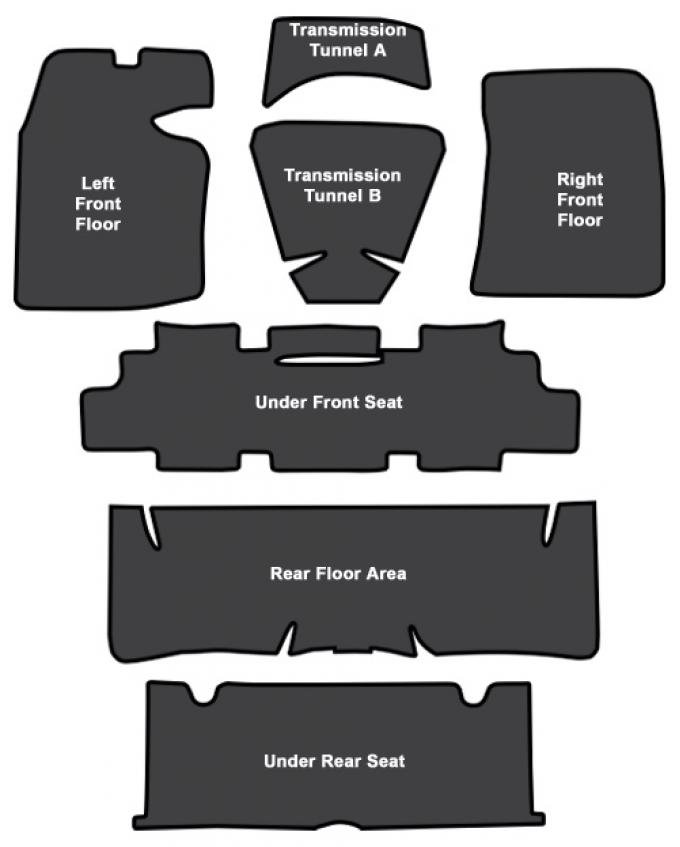 ACC 1964-1967 Oldsmobile Cutlass Sound Deadener 7pc EVA