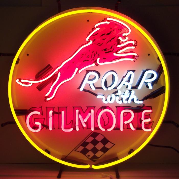 Standard Size Neon Signs, Gas Gilmore Gasoline Neon Sign