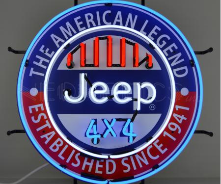 Neonetics Standard Size Neon Signs, Jeep 4x4 the American Legend Neon Sign