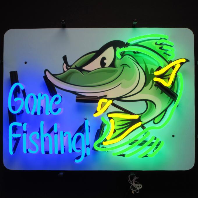 Neonetics Standard Size Neon Signs, Gone Fishing Neon Sign