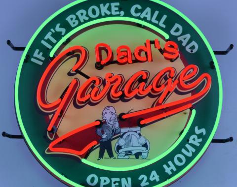 Neonetics Standard Size Neon Signs, Dad's Garage Neon Sign with Backing