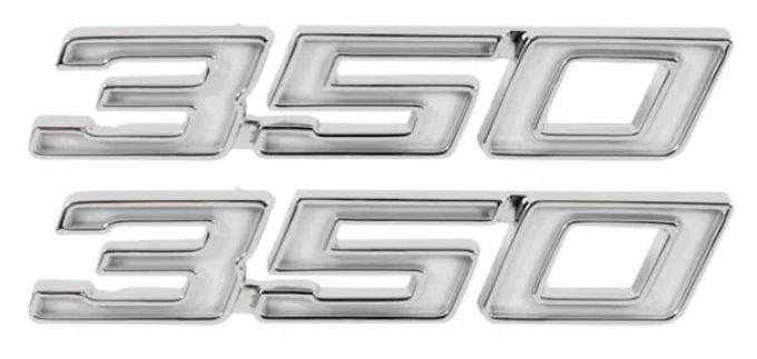 AMD Fender Emblems, "350", LH/RH Pair, 70-72 Chevelle; 69-70 Fullsize Chevy Car T-4651