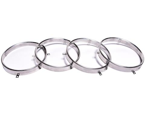 Redline Restomotive® 1958-1976 GM Car & Truck 4 Piece Headlight Retaining Ring Set