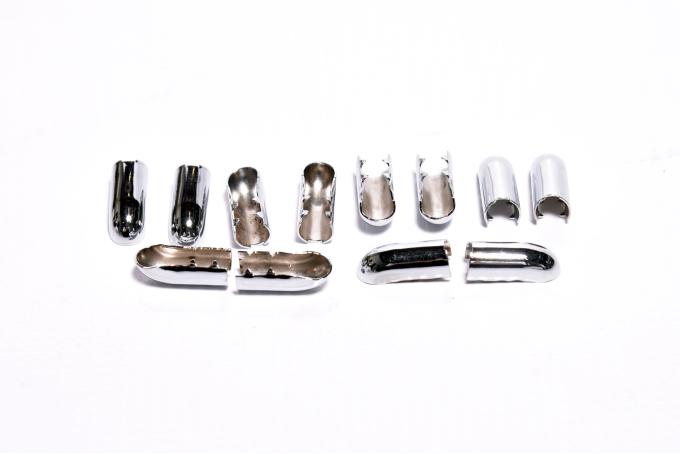 Redline Restomotive® 1966-1972 GM Car 12 Piece Chrome Piping Bucket Seat Strip End Caps