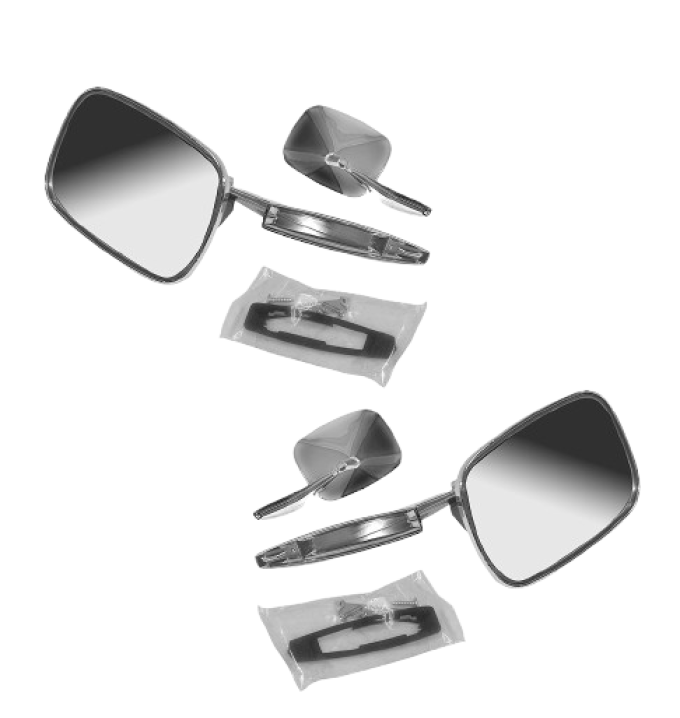 Redline Restomotive® 1968-1974 GM Car Left and Right Hand Outside Door Mirror with Rib Design