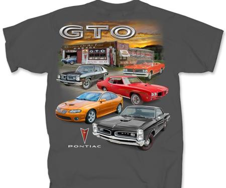 Pontiac GTO Garage Scene Adult T-Shirt