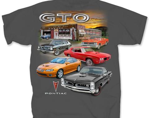 Pontiac GTO Garage Scene Adult T-Shirt