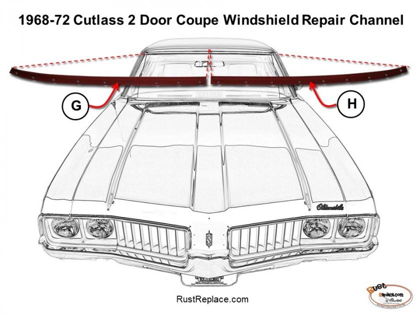 68-72 A Body Chevy P.B.O. Upper Windshield Molding Chevelle GTO NICE - Foto 14