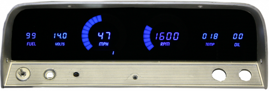 Intellitronix AP6002 Analog Gauge Panel For 1964-1966 Chevy Truck - Made In USA, With Clock