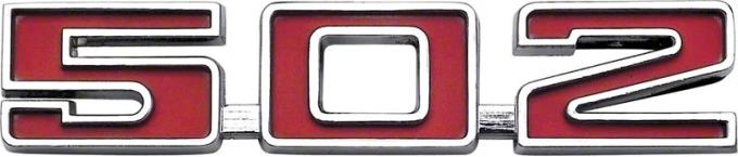 AMD Fender Emblem, 502, LH or RH, 70-74 Chevelle El Camino K-17074502