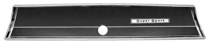 AMD Glove Box Fascia, Chrome w/ Super Sport Script, 66 Chevelle P-CH24855